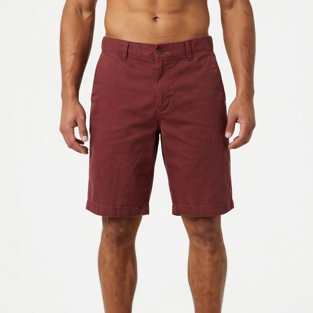 Dockers Men's Red Burgundy Board/Boat Shorts Classic Fit Size 32" Casual